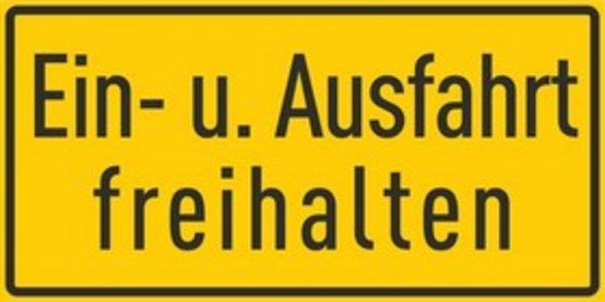 Ein- Ausfahrt freihalten