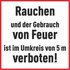 Rauchen und der Gebrauch von Feuer ist im Umkreis von 5 m verboten!