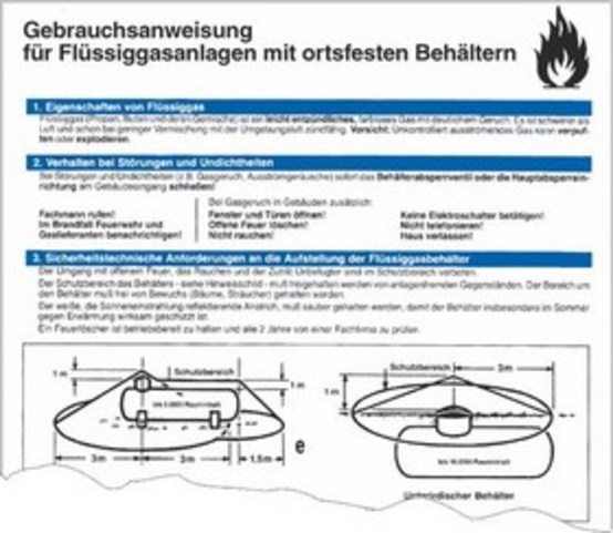 Gebrauchsanweisung für Flüssiggasanlagen mit ortsfesten Behältern