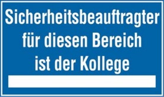 Sicherheitsbeauftragter für diesen Bereich ist der Kollege ?.. Sicherheitsbeauftragter für diesen Bereich ist der Kollege ?..