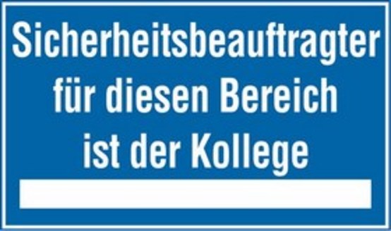 Sicherheitsbeauftragter für diesen Bereich ist der Kollege ?..