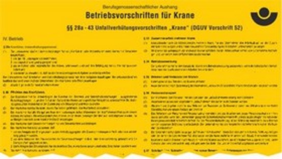 Betriebsvorschriften für Krane (BGV D6)