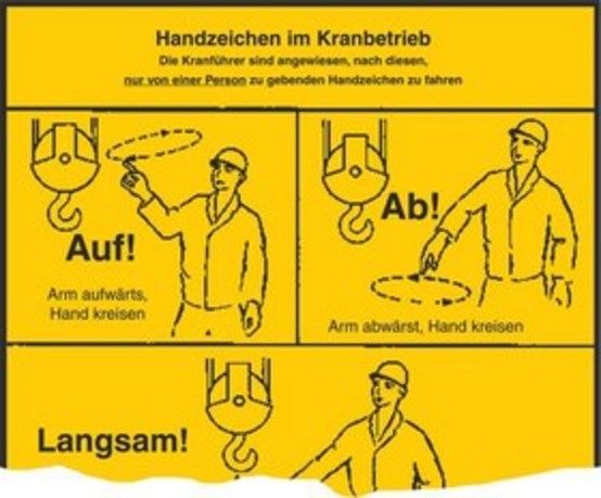 Handzeichen im Kranbetrieb Handzeichen im Kranbetrieb