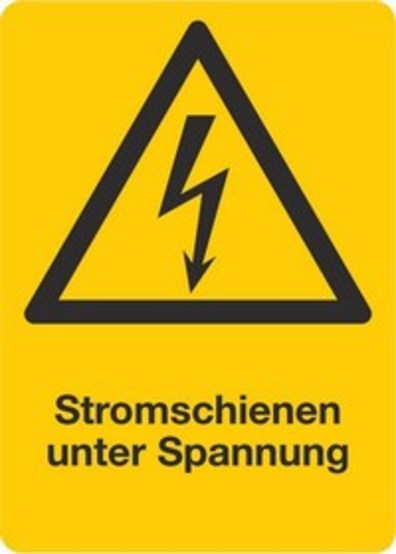 Stromschienen unter Spannung