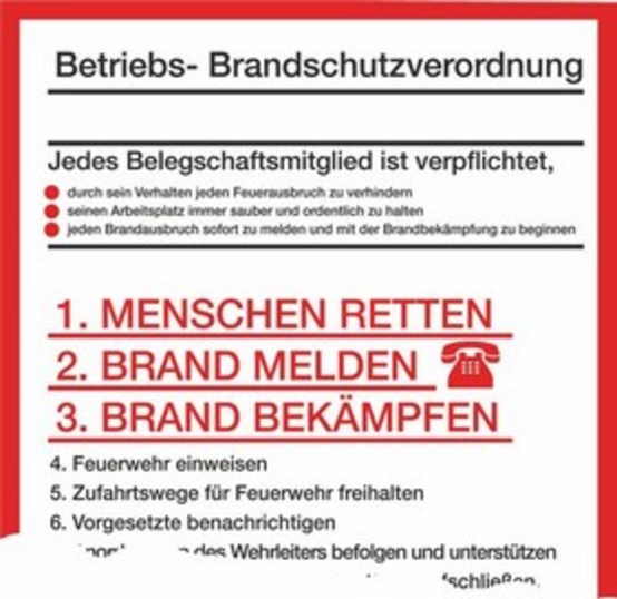 Betriebs- Brandschutzverordnung Betriebs- Brandschutzverordnung