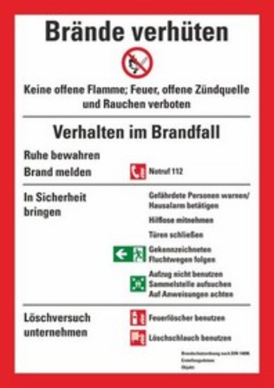 Brandschutzordnung DIN 14096-A