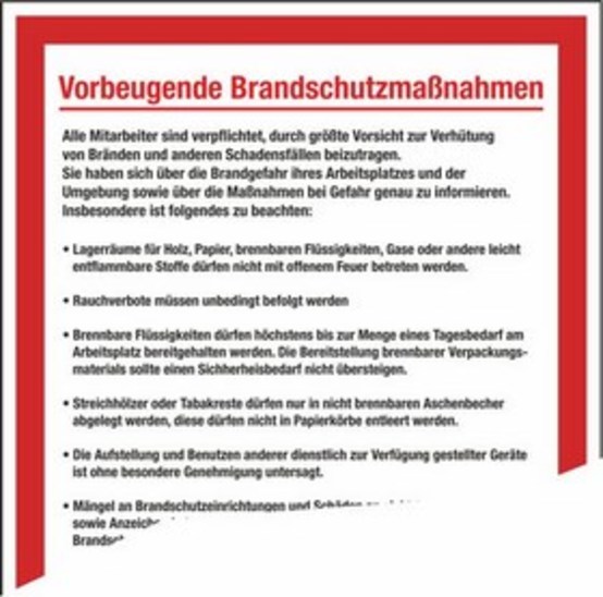 Vorbeugende Brandschutzmaßnahmen Vorbeugende Brandschutzmaßnahmen