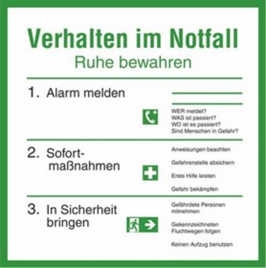Verhalten im Notfall Verhalten im Notfall