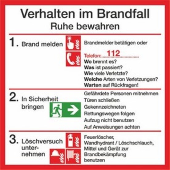 Verhalten im Brandfall Verhalten im Brandfall