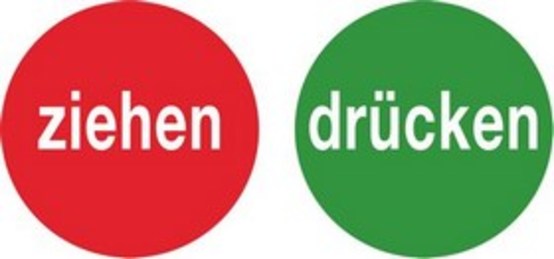 Ziehen, Drücken, doppelseitig für Glastüren Ziehen, Drücken, doppelseitig für Glastüren