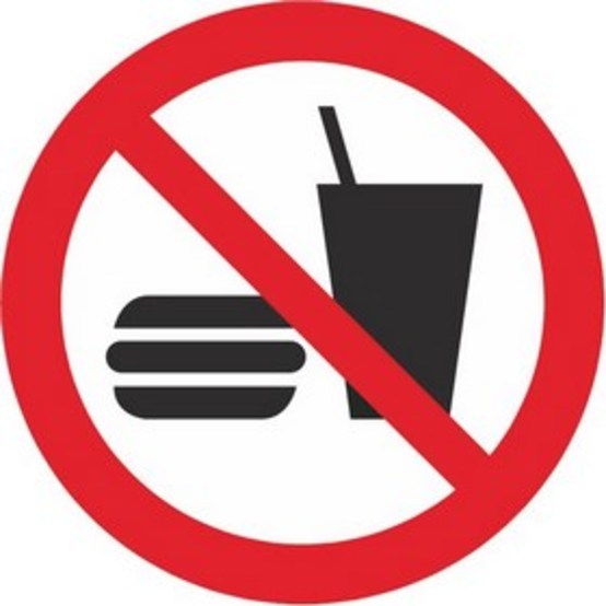 Trinken und Essen verboten