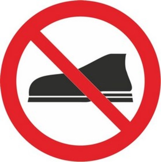 Betreten mit Schuhen verboten Betreten mit Schuhen verboten