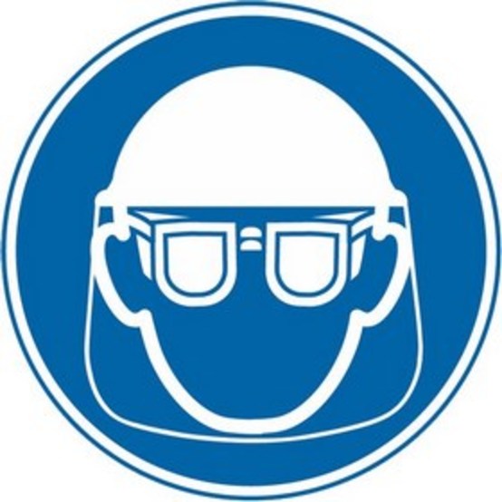 Schutzbrille und Gesichtsschutzschild benutzen Schutzbrille und Gesichtsschutzschild benutzen