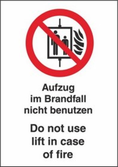 Do not use lift in case of fire Do not use lift in case of fire