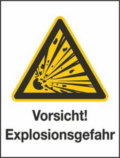 Vorsicht! Explosionsgefahr W02/W002