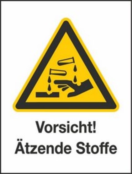 Vorsicht! Ätzende Stoffe W04/W004