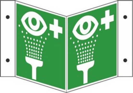 Winkelschild Augenspüleinrichtung Winkelschild Augenspüleinrichtung