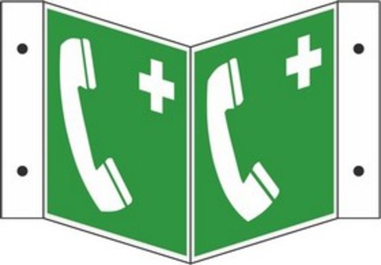 Winkelschild Notruftelefon Winkelschild Notruftelefon