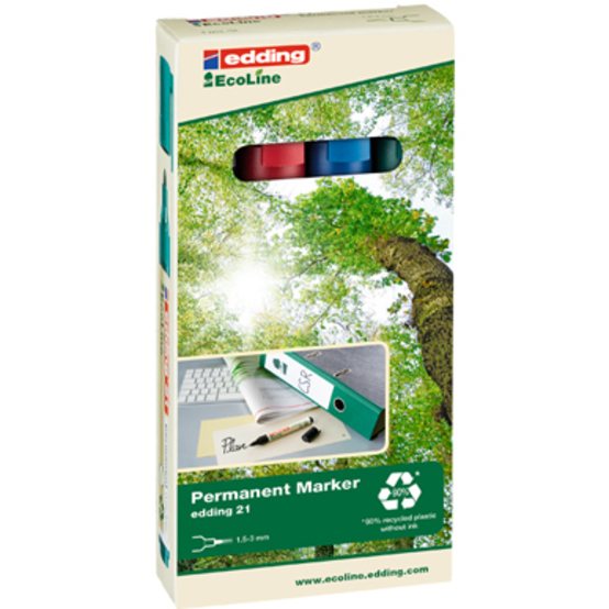 edding 21 EcoLine Permanentmarker 4er-Set sortiert edding 21 EcoLine Permanentmarker 4er-Set sortiert