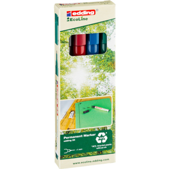 edding 25 EcoLine Permanentmarker 4er-Set sortiert