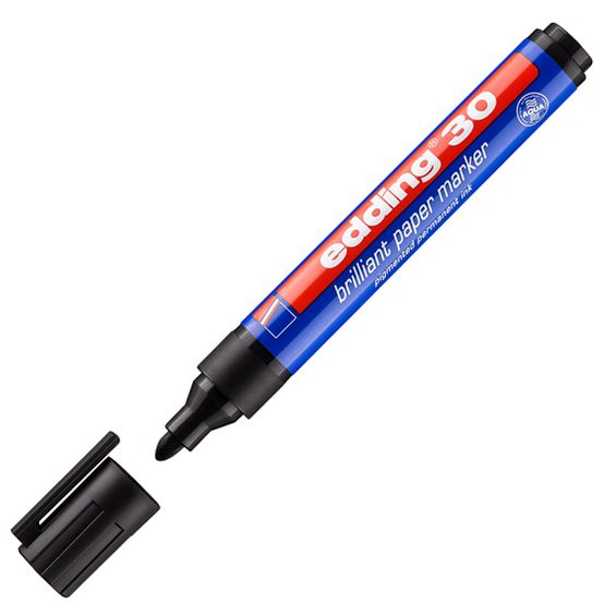 edding 30 Brillant-Papiermarker schwarz edding 30 Brillant-Papiermarker schwarz