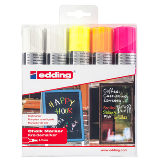 edding 4090 Kreidemarker 5er-Set sortiert edding 4090 Kreidemarker 5er-Set sortiert
