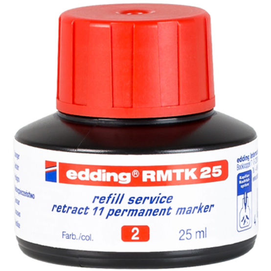 edding RMTK 25 Nachfülltinte retract 11 Permanentmarker rot edding RMTK 25 Nachfülltinte retract 11 Permanentmarker rot