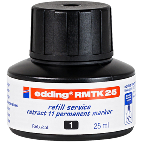 edding RMTK 25 Nachfülltinte retract 11 Permanentmarker schwarz edding RMTK 25 Nachfülltinte retract 11 Permanentmarker schwarz