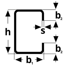Stahlprofile C-Profil S235JR (1.0038) Kaltgewalzt rundkantig schwarz