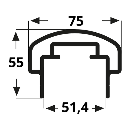 Aluminium Handlaufprofil EN AW-6060 (AlMgSi0,5) 3.3206 T66 gepresst