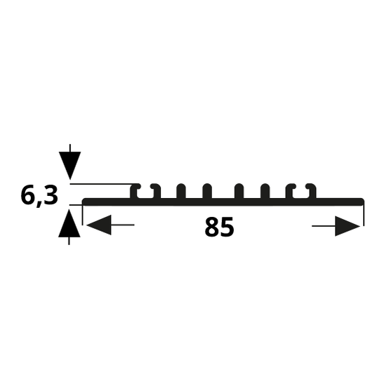 thyssenkrupp U-Profil aus Aluminium gepresst Alu Profil Schiene EN AW-6060 in 10 x 10 x 10 x 2 mm L/änge: 500 mm